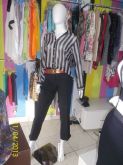 Camisa listras+calça social+cinto dourado em couro