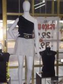 Blusa e saia em tricoline + cinto sintético